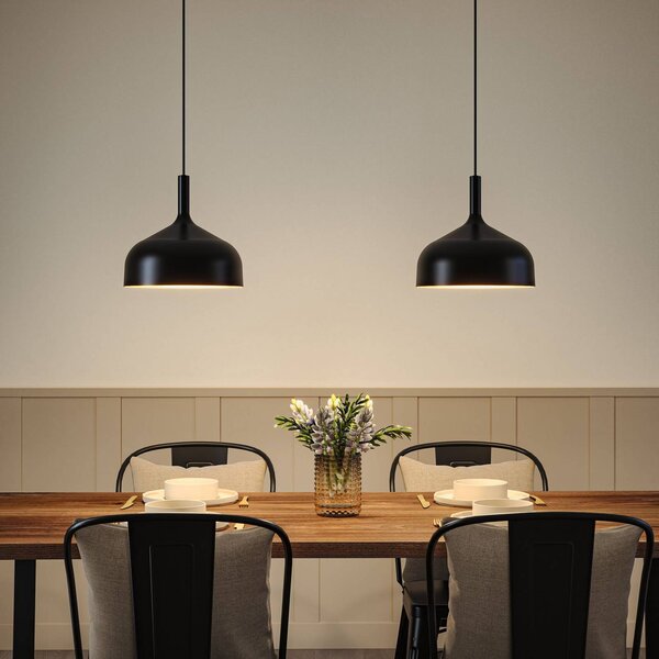 Paulmann Lampa wisząca Embla II, możliwość ściemniania, czarny, salon / jadalnia, metal, nowoczesny