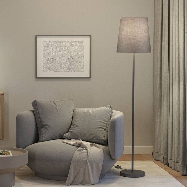 Paulmann Lampa stojąca Stellan, aluminiowy / szary / cynkowy, salon / jadalnia, metal, nowoczesny