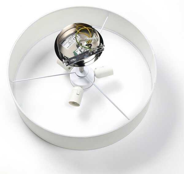 Lampa sufitowa Josia Lindby, możliwość ściemniania, biały / opal, przedpokój, tkanina / materiał / jedwab, nowoczesny