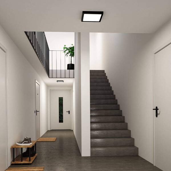 Paulmann Panel LED Abia 2, czarny, salon / jadalnia, tworzywo sztuczne, nowoczesny