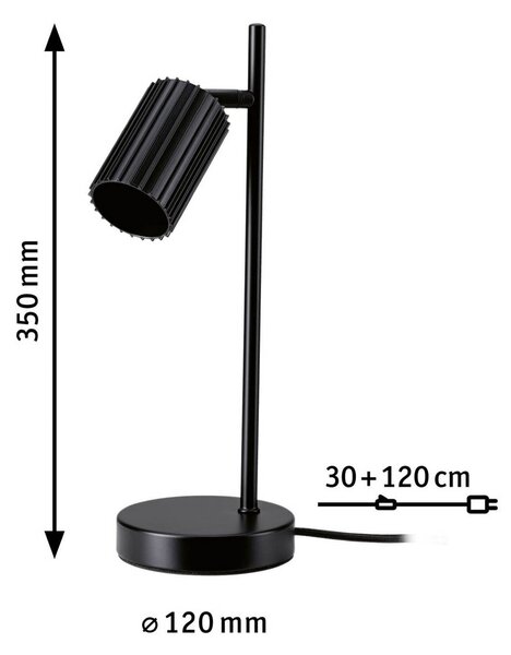 Paulmann Lampa stołowa Lirena, czarny, salon / jadalnia, metal, nowoczesny