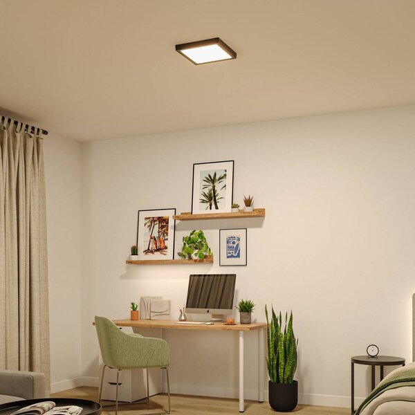 Paulmann Panel LED Abia 2, czarny, salon / jadalnia, tworzywo sztuczne, nowoczesny