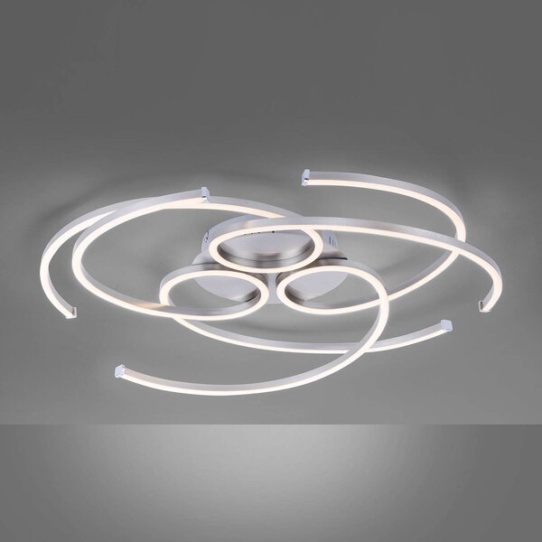 Paul Neuhaus Lampa sufitowa LED Danilo, możliwość ściemniania, aluminiowy / szary / cynkowy, salon / jadalnia, aluminium, nowoczesny
