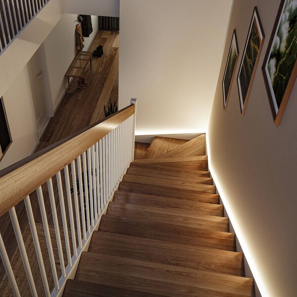 Paulmann Zestaw czujników MaxLED taśma Stair 5 m, 3 000 K, biały / opal, przedpokój, tworzywo sztuczne