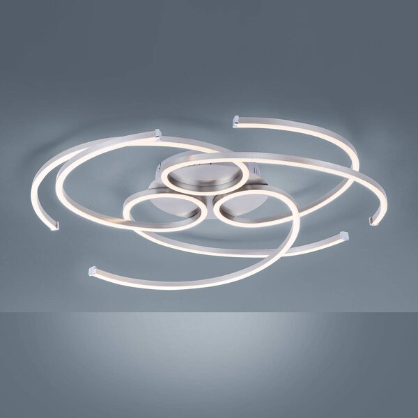 Paul Neuhaus Lampa sufitowa LED Danilo, możliwość ściemniania, aluminiowy / szary / cynkowy, salon / jadalnia, aluminium, nowoczesny