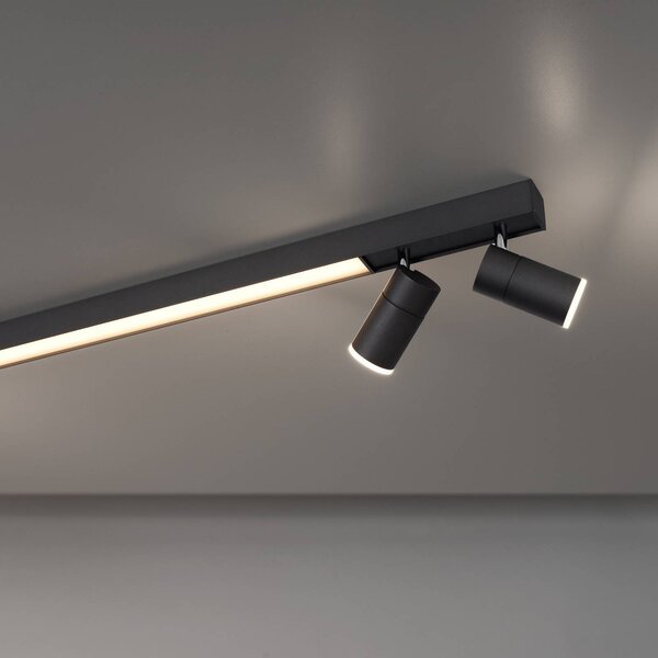 PURE Lampa sufitowa LED Lines Spot, możliwość ściemniania, aluminiowy / szary / cynkowy, salon / jadalnia, metal, nowoczesny