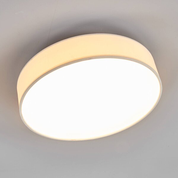 Lampa sufitowa Saira Lindby, biały / opal, salon / jadalnia, tkanina / materiał / jedwab, nowoczesny