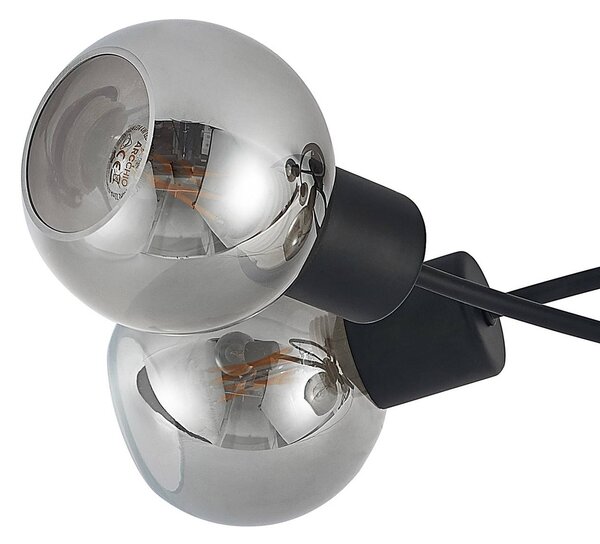 Lampa sufitowa Elaina Lindby, możliwość ściemniania, czarny, salon / jadalnia, metal, nowoczesny