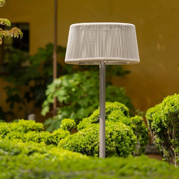 Les Jardins Solarna lampa podłogowa LED Rop&Strip, z regulacją wysokości, 500 lm możliwość ściemniania, brązowy / rdzawy, aluminium, nowoczesny