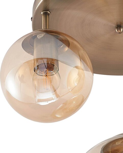 Lampa sufitowa Teeja Lindby, możliwość ściemniania, kremowy / amber, salon / jadalnia, szkło, nowoczesny