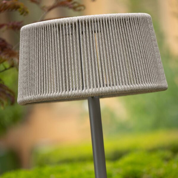 Les Jardins Solarna lampa podłogowa LED Rop&Strip, z regulacją wysokości, 500 lm możliwość ściemniania, brązowy / rdzawy, aluminium, nowoczesny