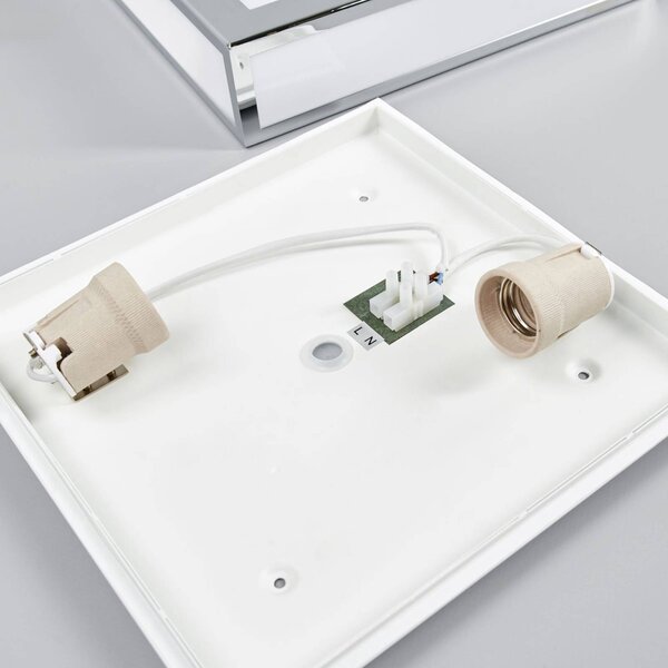 Lampa sufitowa Eniola Lindby, możliwość ściemniania, chromowy / srebrny, łazienka, tworzywo sztuczne, nowoczesny