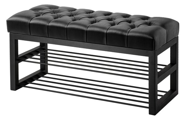 Ławka Pikowana do przedpokoju Industrialna SHELF SKIN - LOFT