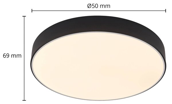 Lampa sufitowa LED Simera Lindby, możliwość ściemniania, czarny, salon / jadalnia, tworzywo sztuczne, nowoczesny
