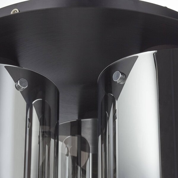 Brilliant Lampa sufitowa Beth, możliwość ściemniania, aluminiowy / szary / cynkowy, salon / jadalnia, szkło, nowoczesny