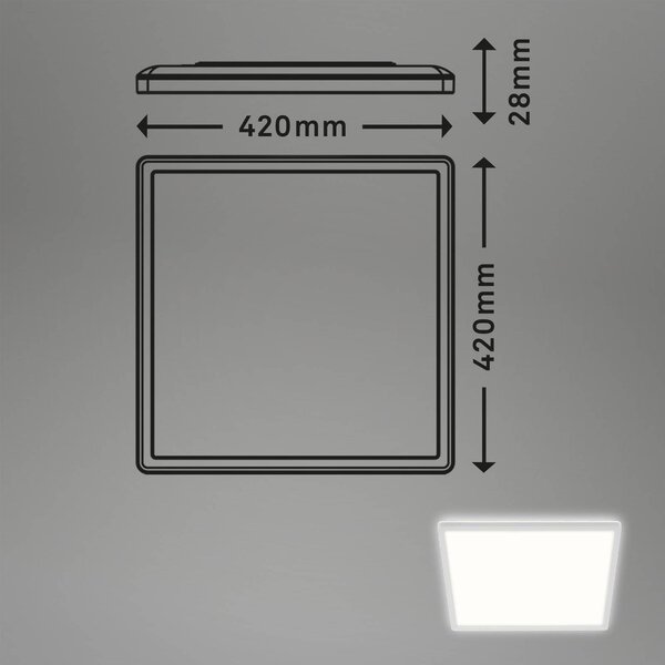Briloner Lampa sufitowa LED Slim, biały / opal, przedpokój, tworzywo sztuczne, nowoczesny
