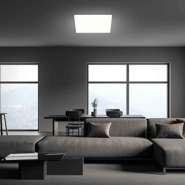Briloner Lampa sufitowa LED Slim, biały / opal, przedpokój, tworzywo sztuczne, nowoczesny
