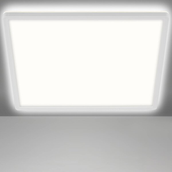 Briloner Lampa sufitowa LED Slim, biały / opal, przedpokój, tworzywo sztuczne, nowoczesny