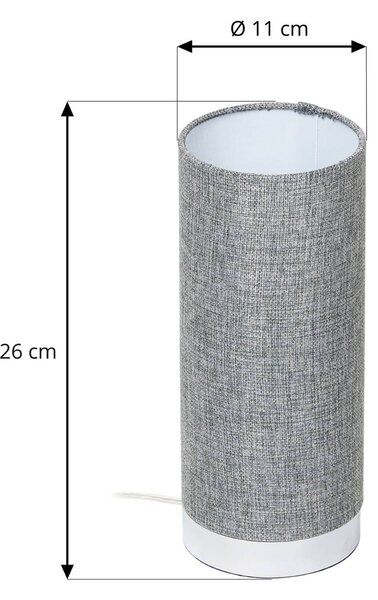 Lampa stołowa Ronja Lindby, możliwość ściemniania, aluminiowy / szary / cynkowy, sypialnia, tkanina / materiał / jedwab, nowoczesny
