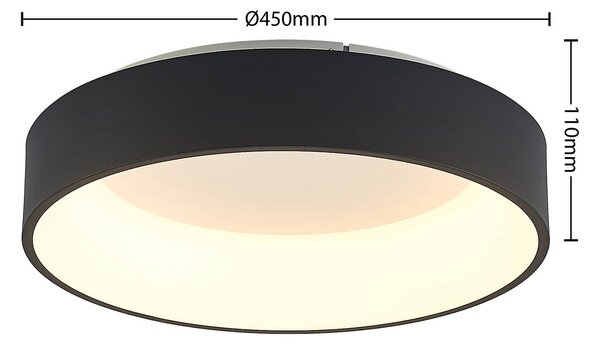 Lampa sufitowa LED Aleksi Arcchio, możliwość ściemniania, czarny, kuchnia, metal, nowoczesny