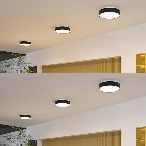 Lampa sufitowa LED Aleksi Arcchio, możliwość ściemniania, czarny, kuchnia, metal, nowoczesny