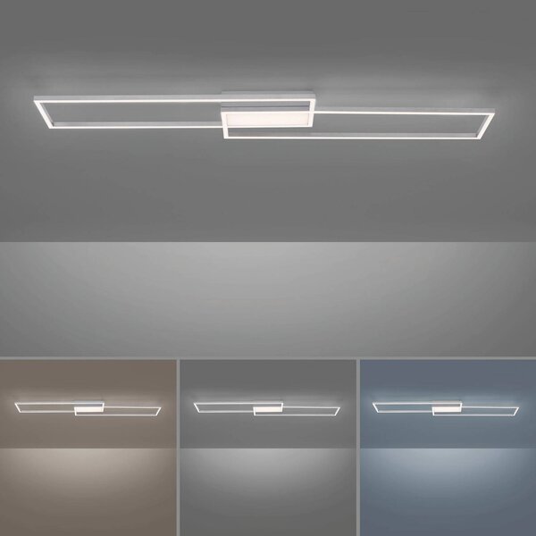 JUST LIGHT. GmbH Lampa sufitowa LED Asmin, możliwość ściemniania, aluminiowy / szary / cynkowy, salon / jadalnia, metal