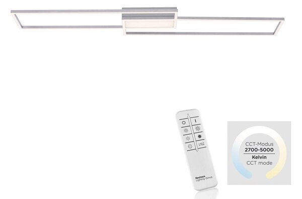 JUST LIGHT. GmbH Lampa sufitowa LED Asmin, możliwość ściemniania, aluminiowy / szary / cynkowy, salon / jadalnia, metal