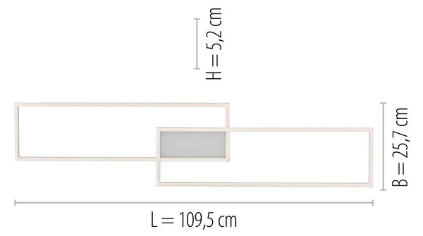 JUST LIGHT. GmbH Lampa sufitowa LED Asmin, możliwość ściemniania, aluminiowy / szary / cynkowy, salon / jadalnia, metal