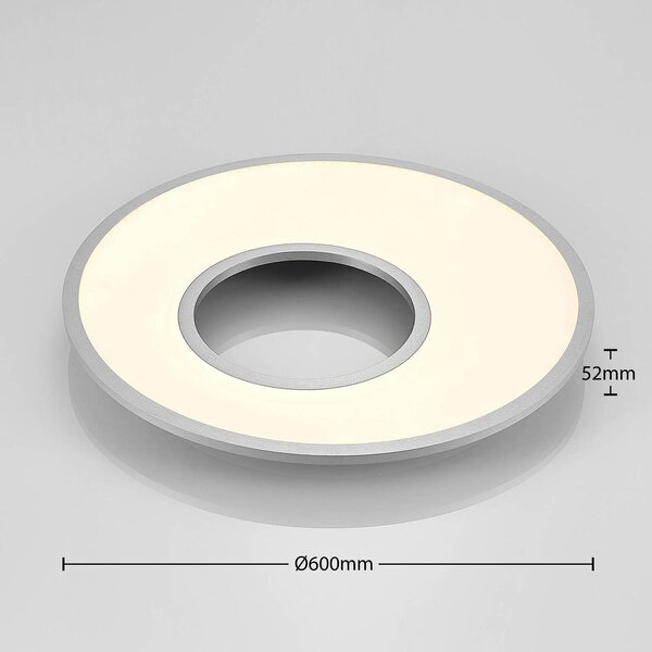 Lampa sufitowa LED Durun Lucande, możliwość ściemniania, aluminiowy / szary / cynkowy, kuchnia, tworzywo sztuczne, nowoczesny