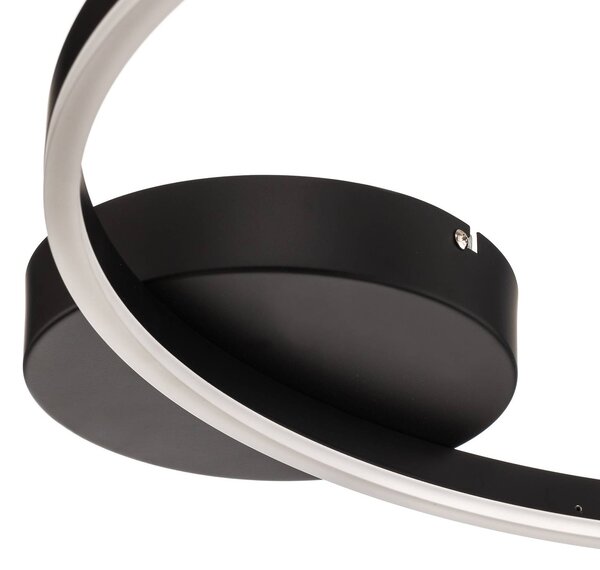 Fabas Luce Lampa sufitowa LED Giotto, możliwość ściemniania, czarny, salon / jadalnia, metal, nowoczesny