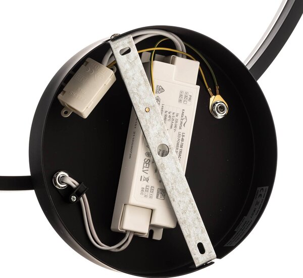 Fabas Luce Lampa sufitowa LED Giotto, możliwość ściemniania, czarny, salon / jadalnia, metal, nowoczesny