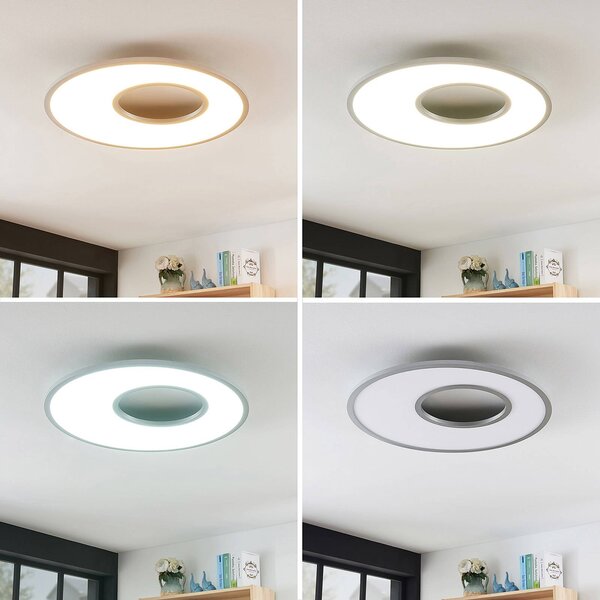 Lampa sufitowa LED Durun Lucande, możliwość ściemniania, aluminiowy / szary / cynkowy, kuchnia, tworzywo sztuczne, nowoczesny