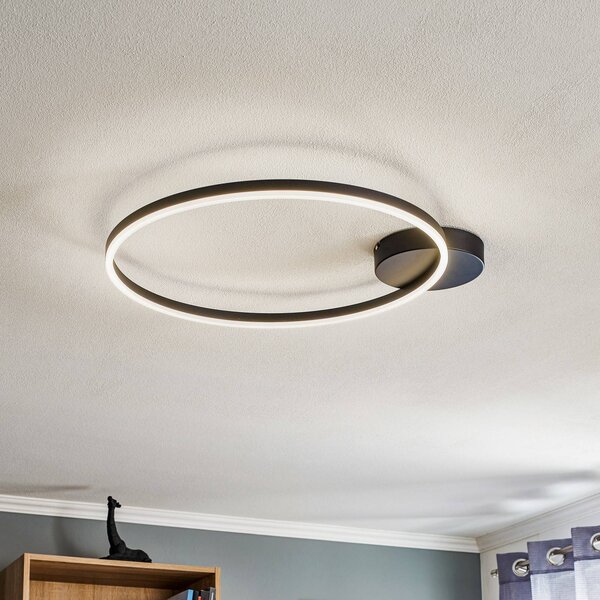 Fabas Luce Lampa sufitowa LED Giotto, możliwość ściemniania, czarny, salon / jadalnia, metal, nowoczesny