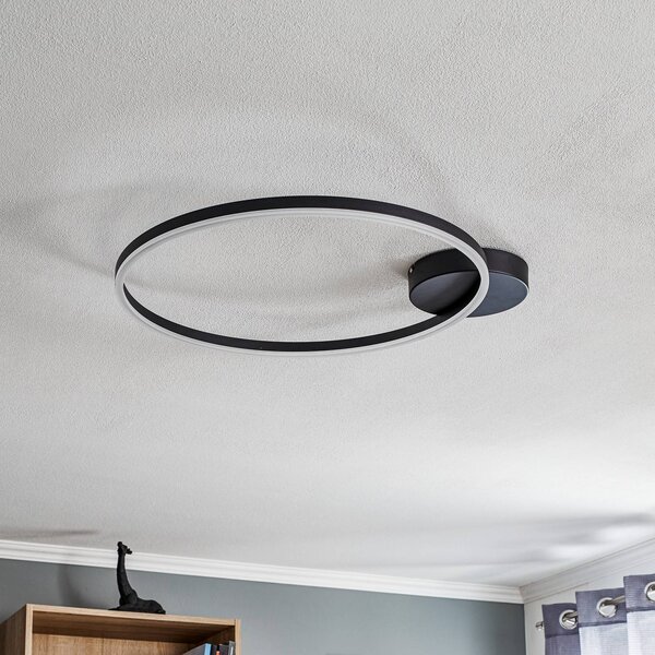 Fabas Luce Lampa sufitowa LED Giotto, możliwość ściemniania, czarny, salon / jadalnia, metal, nowoczesny