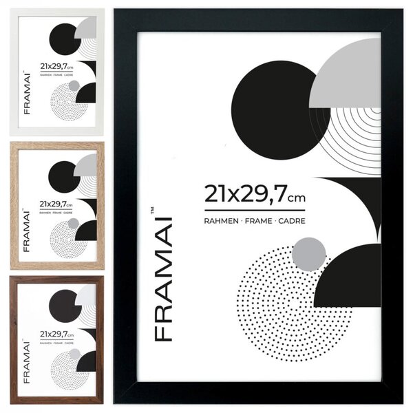 Czarna ramka na zdjęcia w rozmiarze 21x29,7 cm FRAMAI®