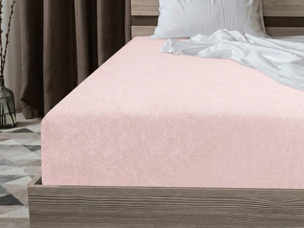 Prześcieradło frotte EXCLUSIVE jasnoróżowe 90 x 200 cm