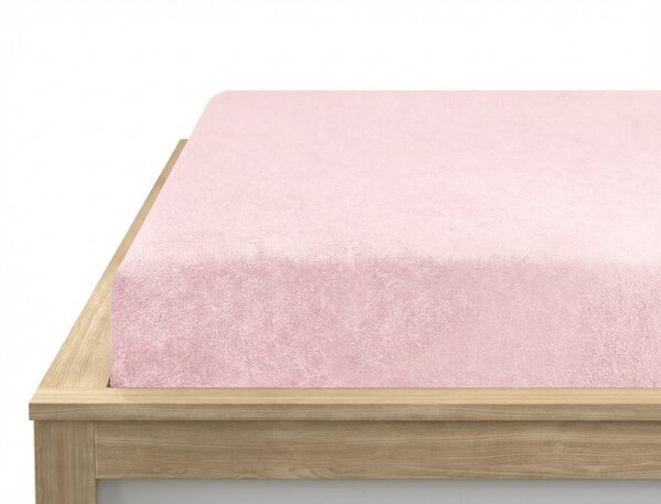 Prześcieradło frotte EXCLUSIVE jasnoróżowe 90 x 200 cm