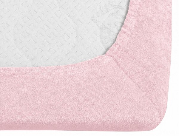 Prześcieradło frotte EXCLUSIVE jasnoróżowe 90 x 200 cm