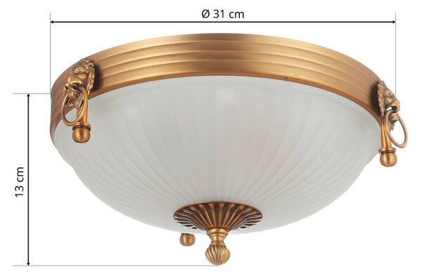 ORION Lampa sufitowa Rocca, możliwość ściemniania, brązowy / mosiężny, salon / jadalnia, metal, antyczny