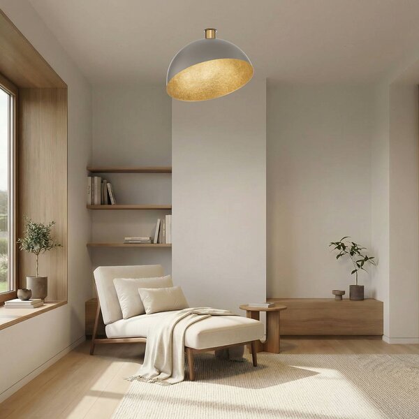 Lampa sufitowa Sfera SIGMA, możliwość ściemniania, aluminiowy / szary / cynkowy, salon / jadalnia, metal