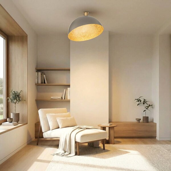 Lampa sufitowa Sfera SIGMA, możliwość ściemniania, aluminiowy / szary / cynkowy, salon / jadalnia, metal