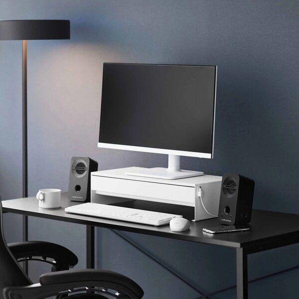 Biały metalowy stojak na monitor Tower – YAMAZAKI
