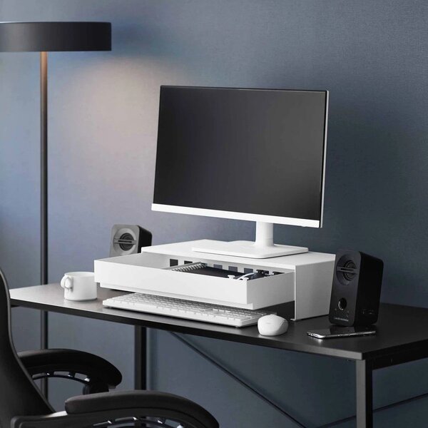 Biały metalowy stojak na monitor Tower – YAMAZAKI