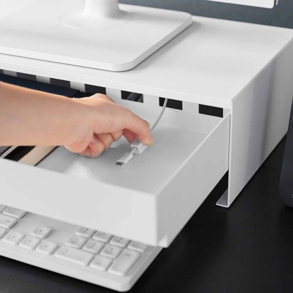 Biały metalowy stojak na monitor Tower – YAMAZAKI