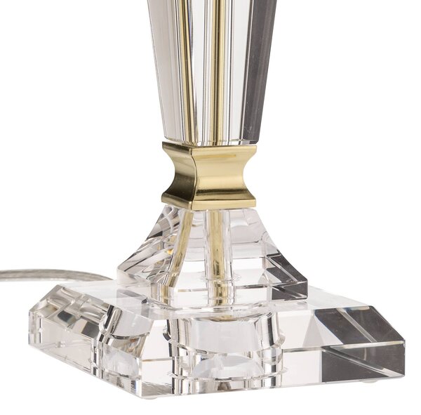 ORION Lampa stołowa Veronique, kremowy / amber, salon / jadalnia, kryształ