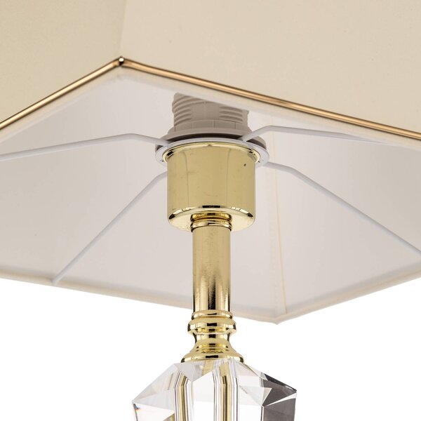 ORION Lampa stołowa Veronique, kremowy / amber, salon / jadalnia, kryształ