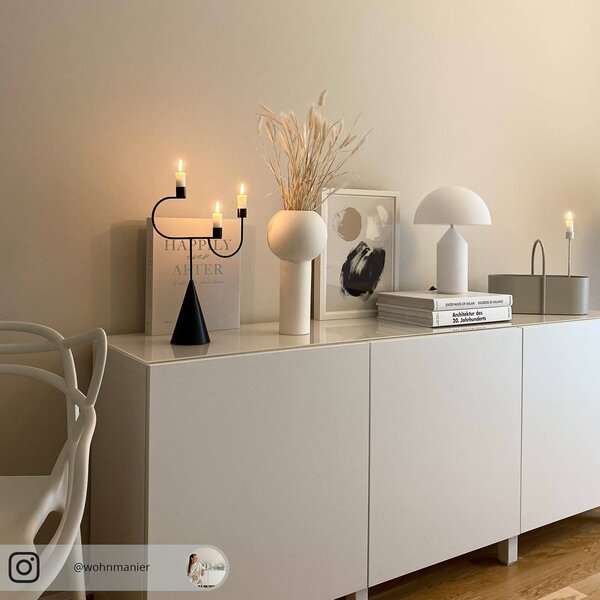 Oluce Lampa stołowa design ATOLLO, biały / opal, salon / jadalnia, metal, design