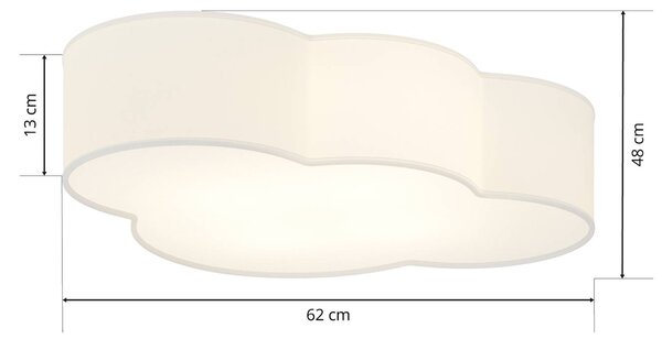 Lampa sufitowa Cloud TK Lighting, możliwość ściemniania, biały / opal, salon / jadalnia, tkanina / materiał / jedwab, młodzieżowy