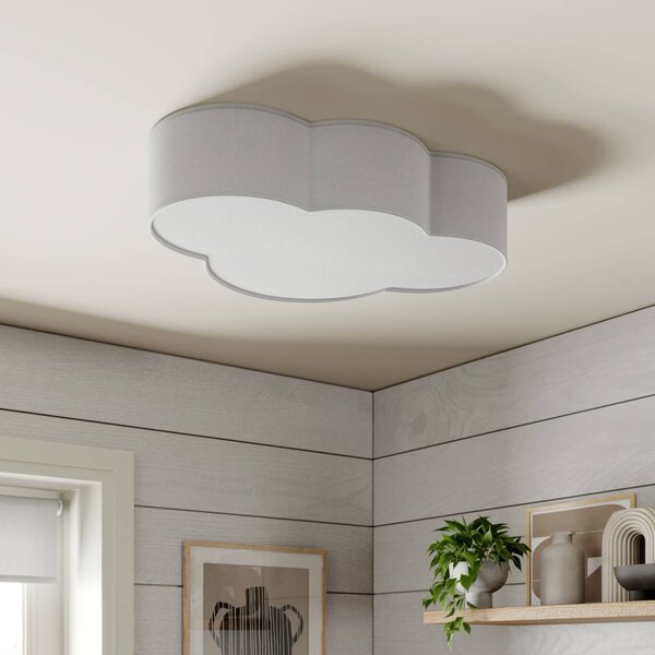 Lampa sufitowa Cloud TK Lighting, możliwość ściemniania, biały / opal, salon / jadalnia, tkanina / materiał / jedwab, młodzieżowy