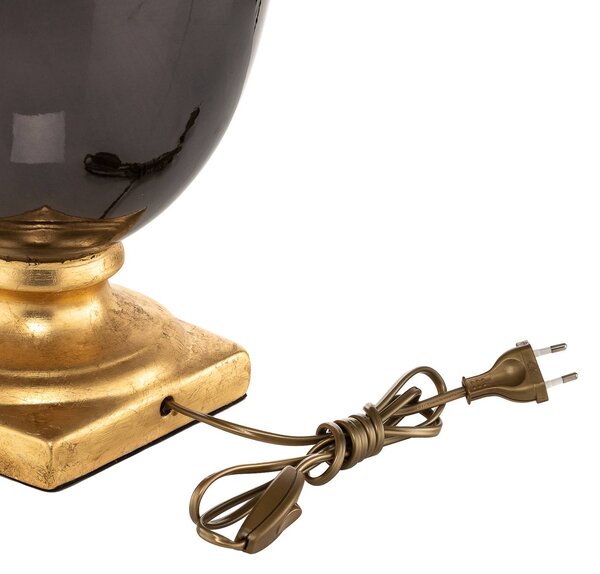 Lampa stołowa Mozart ONLI, mosiężny / złoty, salon / jadalnia, tkanina / materiał / jedwab, antyczny